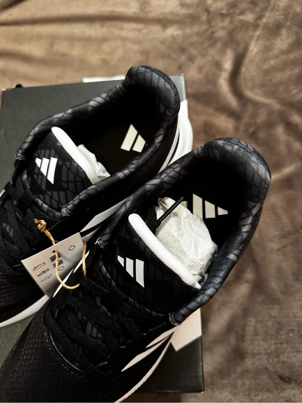 adidas Black and White Kids Running Shoe with Signature Three Stripes